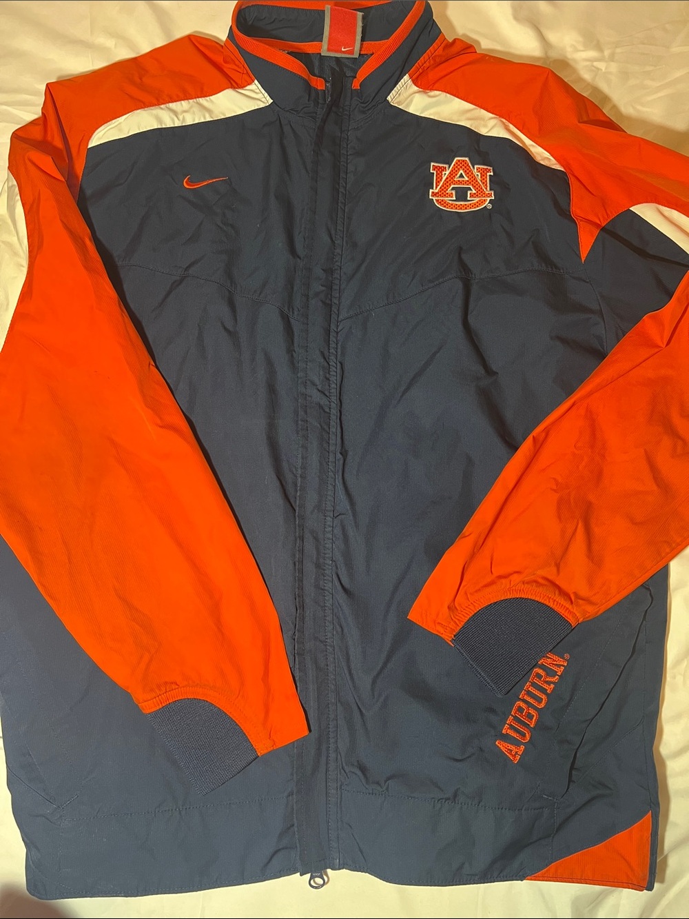 Nike Navy and Orange Auburn Windbreaker Jacket
